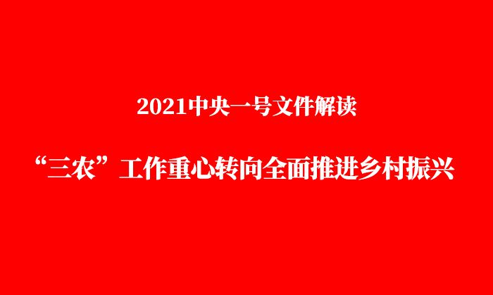 2021中央一号文件解读：“三农”工作重心转向全面推进乡村振兴